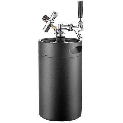 Black 270oz (8L) Pressurized Growler Mini Beer Keg – Draft Growler for Home Brewing and Beer Storage