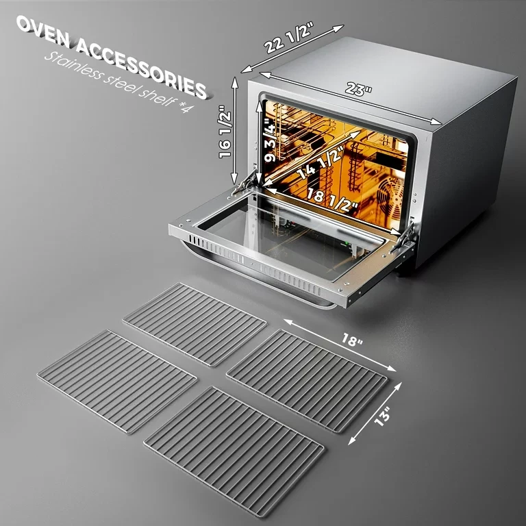 Commercial Baking Oven 66L Electric Convection Countertop, High-Efficiency Oven for Even Heat Distribution, Perfect for Restaurants, Bakeries, and Catering, 220-240V, Adjustable Temperature and Timer.