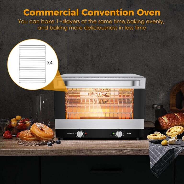 Commercial Baking Oven 66L Electric Convection Countertop, High-Efficiency Oven for Even Heat Distribution, Perfect for Restaurants, Bakeries, and Catering, 220-240V, Adjustable Temperature and Timer.