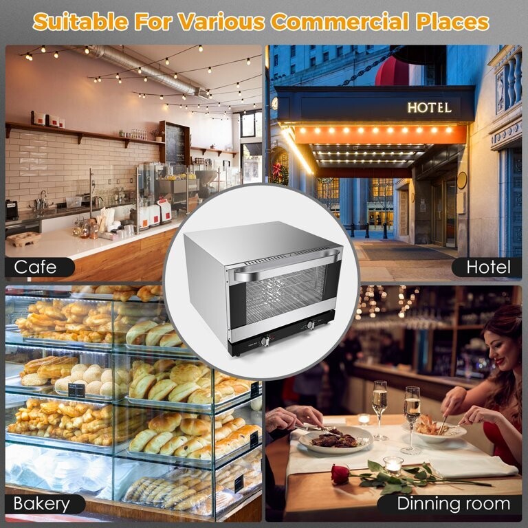 Commercial Baking Oven 66L Electric Convection Countertop, High-Efficiency Oven for Even Heat Distribution, Perfect for Restaurants, Bakeries, and Catering, 220-240V, Adjustable Temperature and Timer.