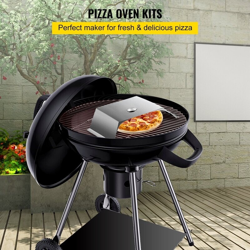 Pizza Oven Grill Kit For a 22&quot; grill, a stainless steel pizza oven