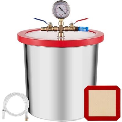 Stainless steel Gallon Vacuum Chamber Single Stage Vacuum Pump For Removing Gases, kit for Epoxies and Urethane Degassing