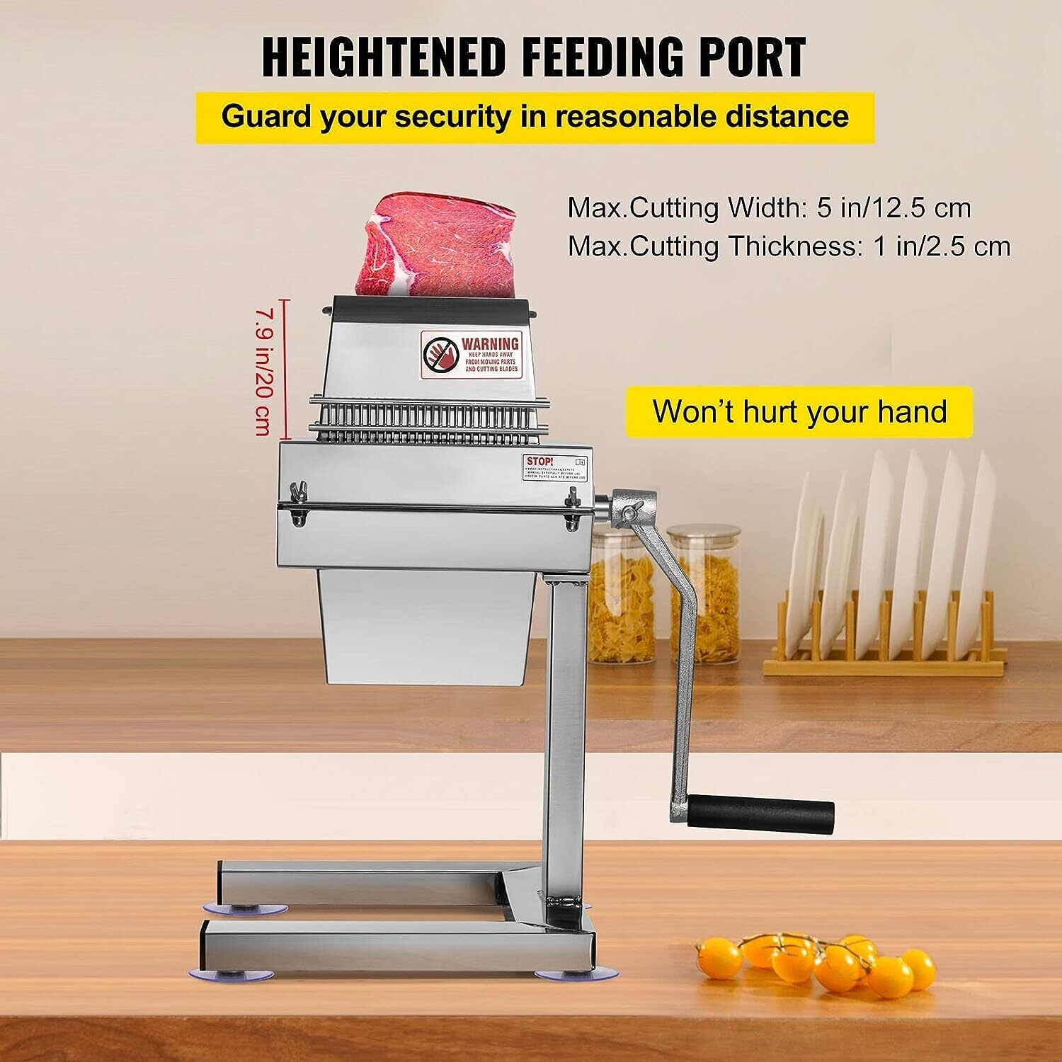 Tenderizing Meat Machine 12.5 cm/5 Stainless Steel Blades and C-Clamp Combs, Used for Tendering Pork Beef Mutton