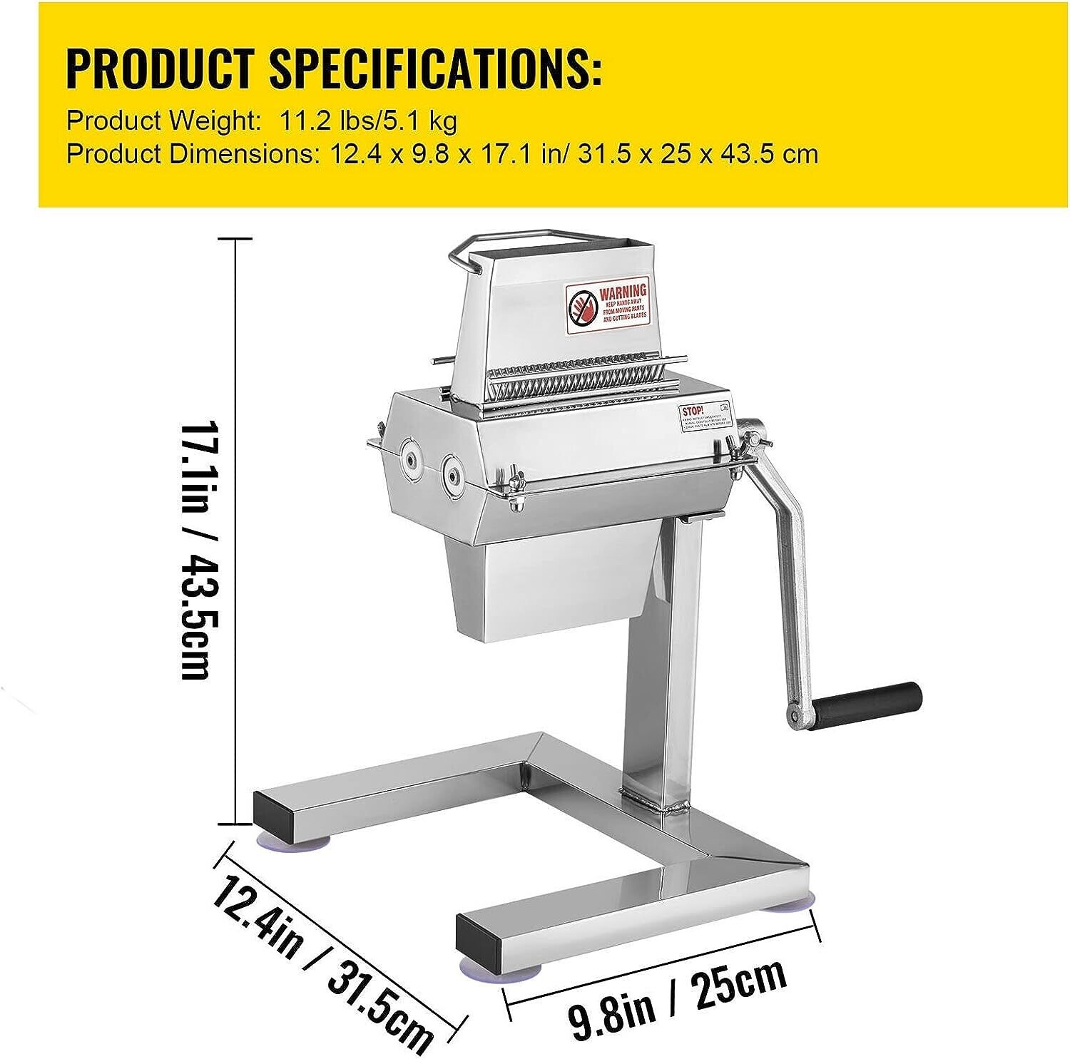 Tenderizing Meat Machine 12.5 cm/5 Stainless Steel Blades and C-Clamp Combs, Used for Tendering Pork Beef Mutton