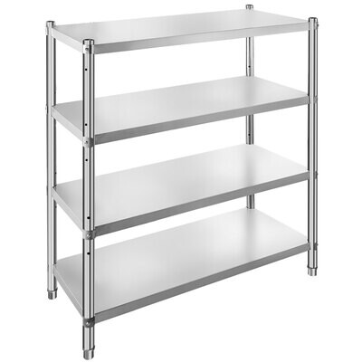 STAINLESS STEEL STORAGE SHELVING 600 KG LOAD FOR 4 SHELVES RACK SHELF
