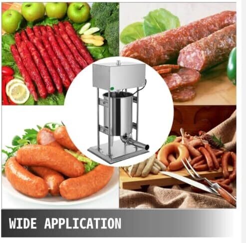 Commercial Electric Meat Maker Sausage Stuffer, Stainless Steel, Efficient Filling Machine for Butchers and Kitchens.