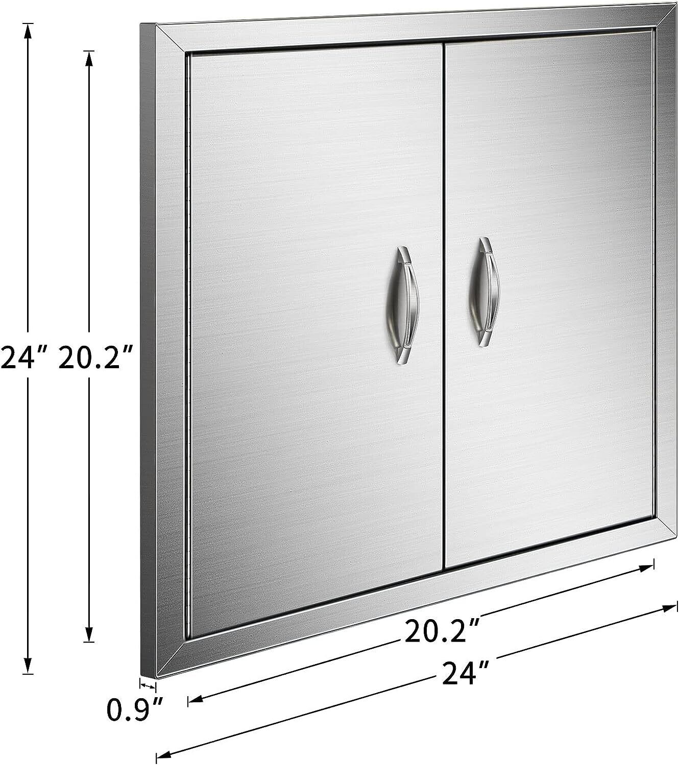 Kitchen Door Outdoor 19x28-inch stainless steel cabinet with BBQ kitchen doors