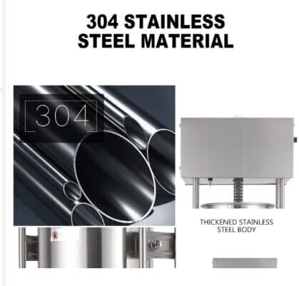 Commercial Electric Meat Maker Sausage Stuffer, Stainless Steel, Efficient Filling Machine for Butchers and Kitchens.