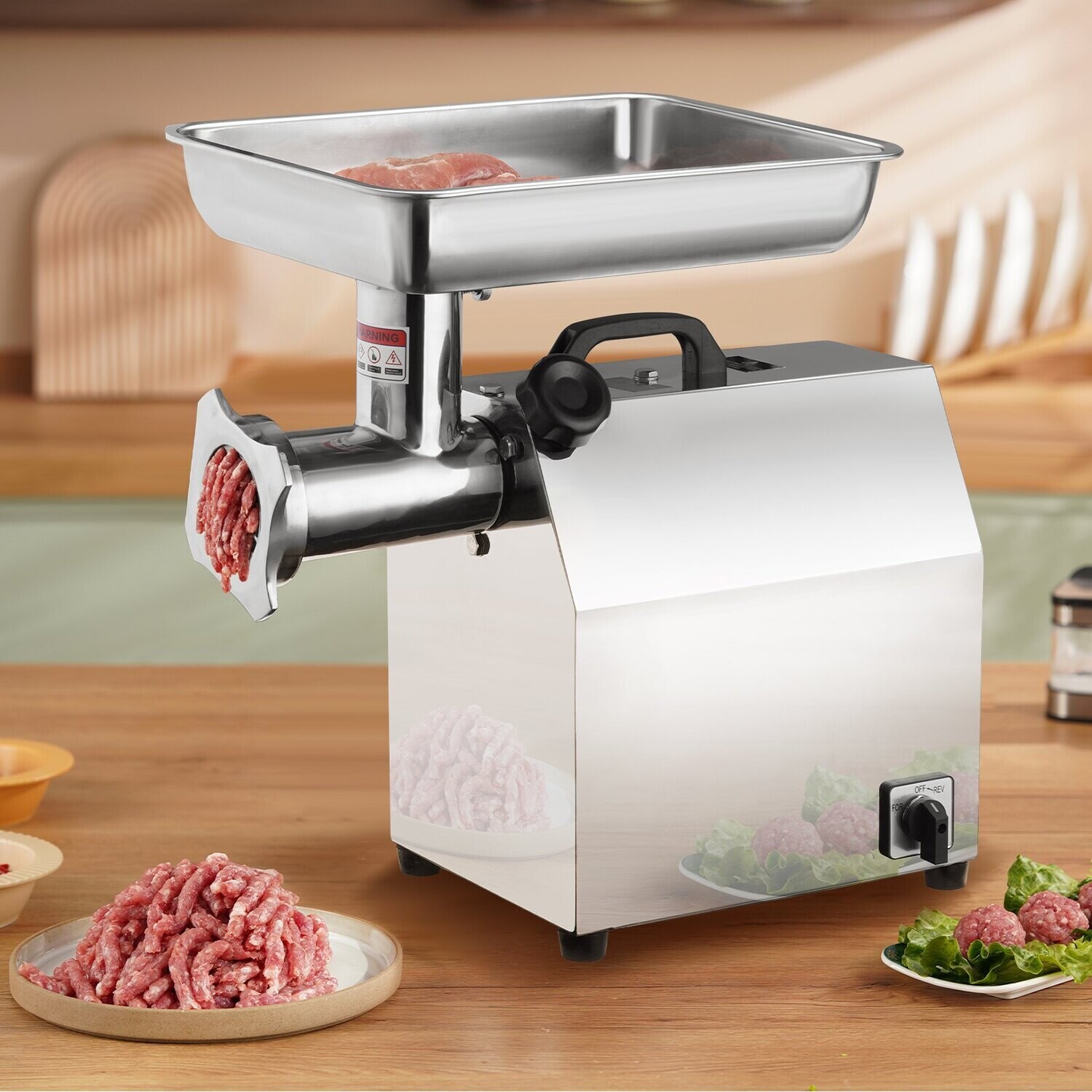 1100W Stainless Steel Electric Meat Grinder Mincer - Heavy-Duty Sausage Maker for Efficient Food Preparation