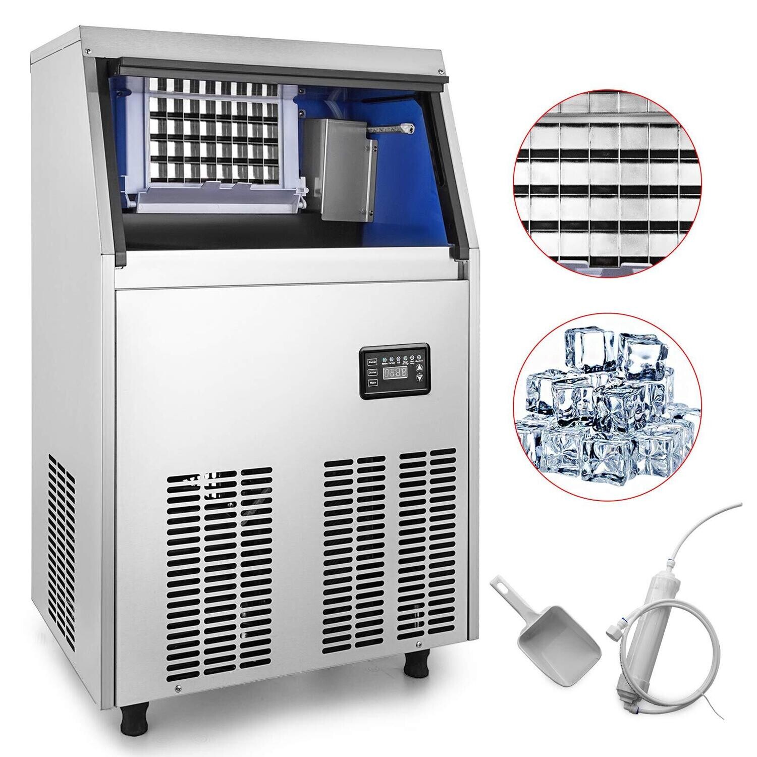 Commercial Ice Maker Machine, Multiple Capacity Options, Efficient Ice Production
