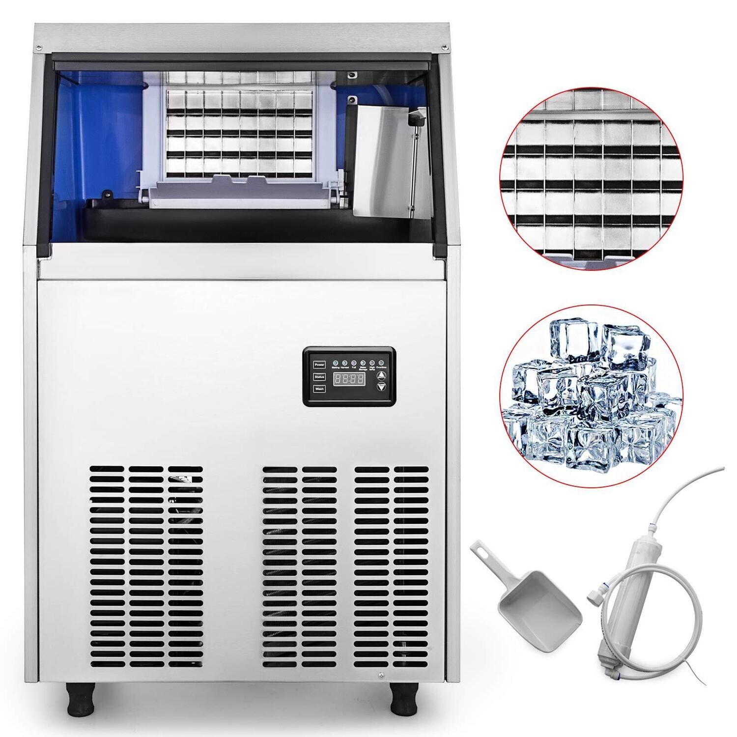 Commercial Ice Maker Machine, Multiple Capacity Options, Efficient Ice Production