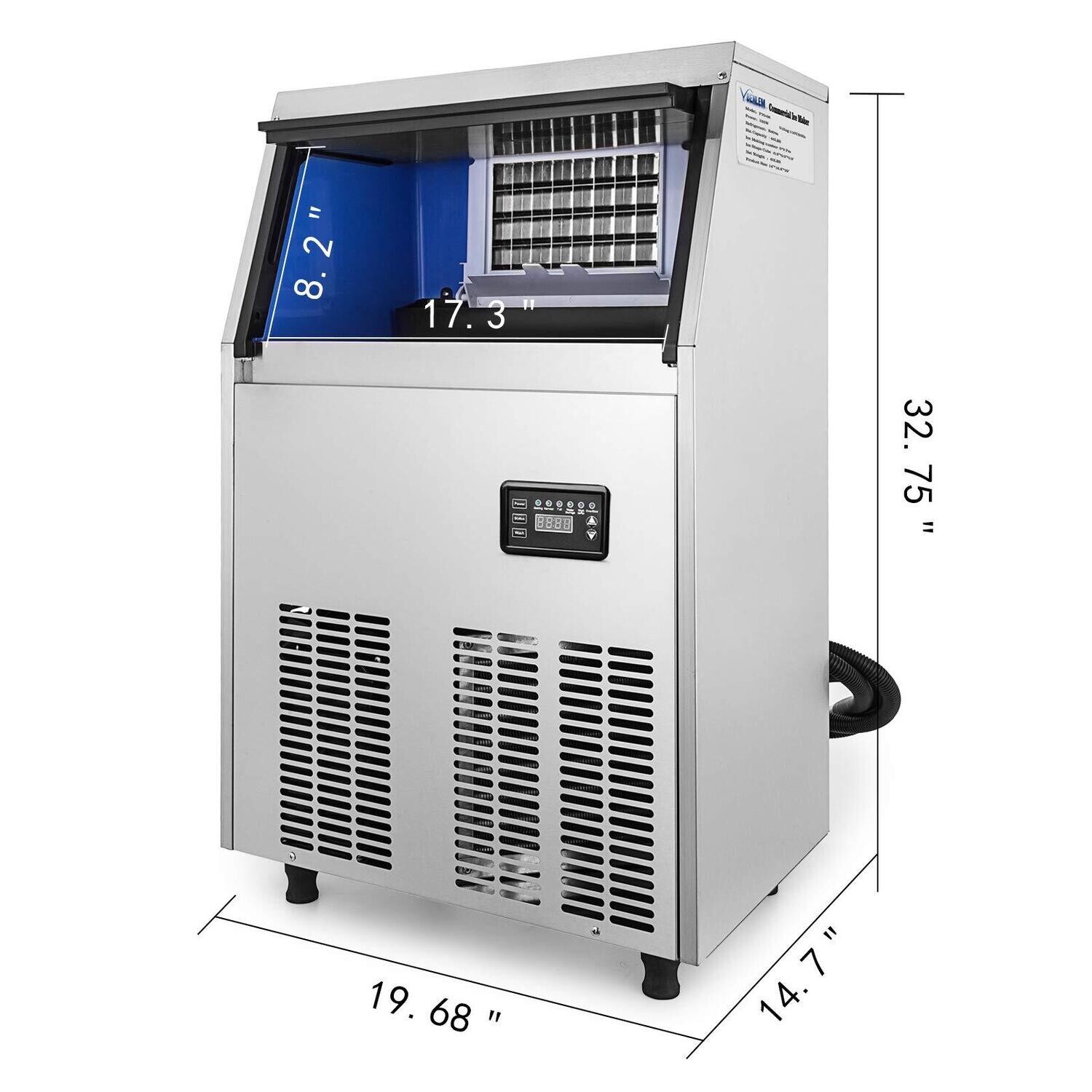 Commercial Ice Maker Machine, Multiple Capacity Options, Efficient Ice Production