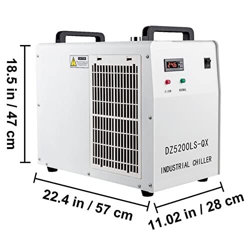6L Industrial Water Chiller with Thermolysis for CO2 Laser Tube Cooling - Compatible with 80W, 100W, and 120W Glass Laser Tubes