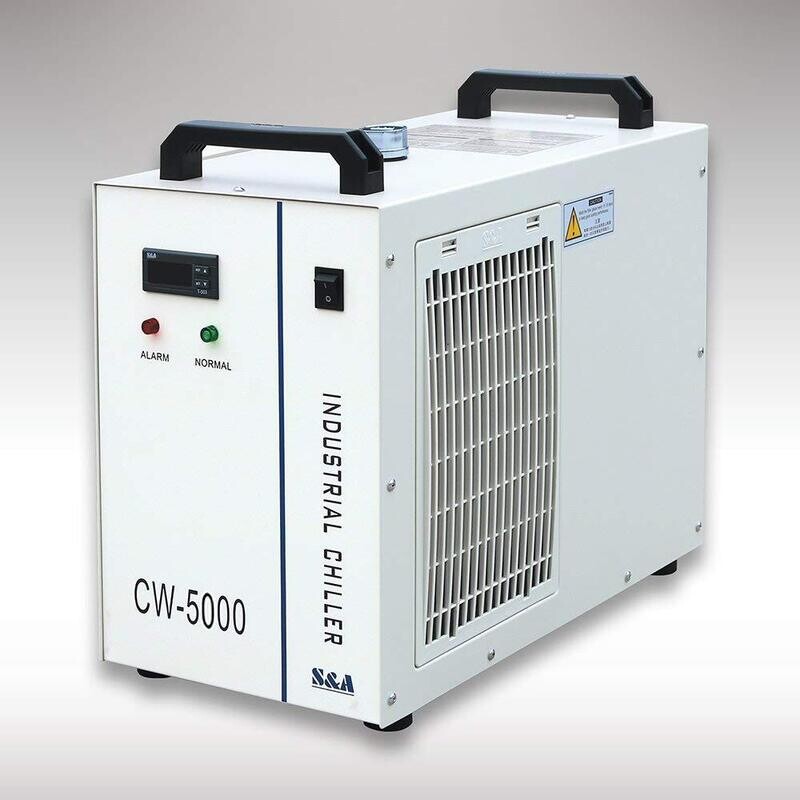 6L Industrial Water Chiller with Thermolysis for CO2 Laser Tube Cooling - Compatible with 80W, 100W, and 120W Glass Laser Tubes