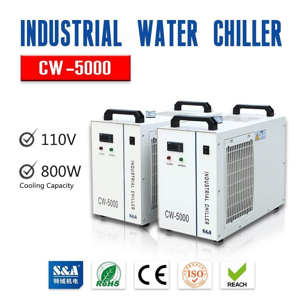 6L Industrial Water Chiller with Thermolysis for CO2 Laser Tube Cooling - Compatible with 80W, 100W, and 120W Glass Laser Tubes