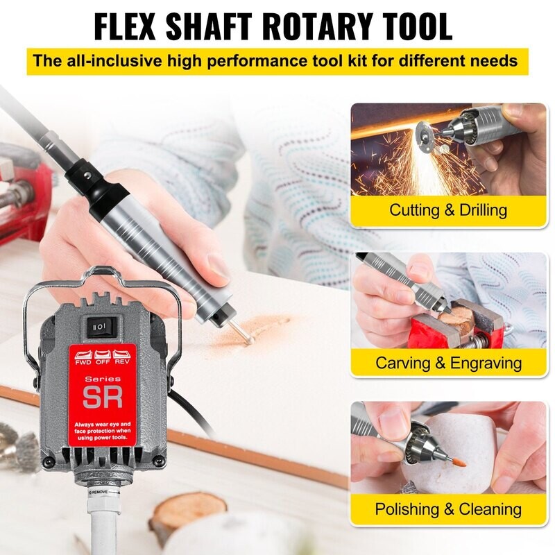 Hanging Flexshaft Mill 230W with 4mm Flex Shaft for Engraving, Jewelry Design, and Repair Tools