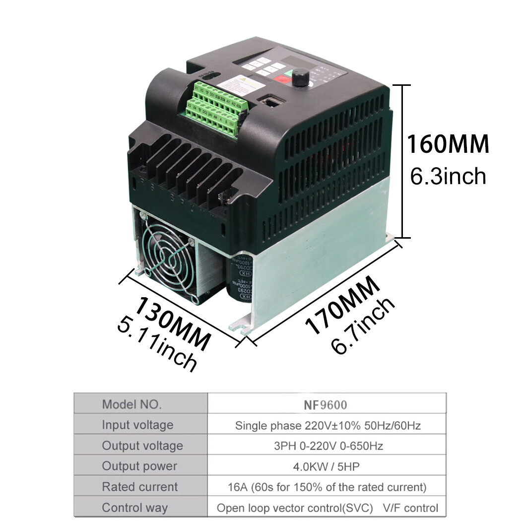 Adjustable Speed Drive - 220V Single Phase Input to 3 Phase Output Frequency Converter, VFD for Precise Motor Control and Enhanced Efficiency in Various Applications