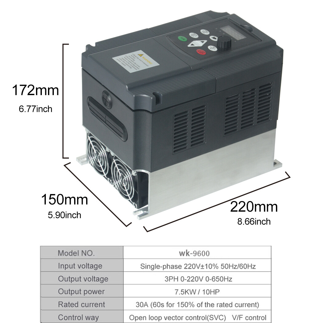 Adjustable Speed Drive - 220V Single Phase Input to 3 Phase Output Frequency Converter, VFD for Precise Motor Control and Enhanced Efficiency in Various Applications