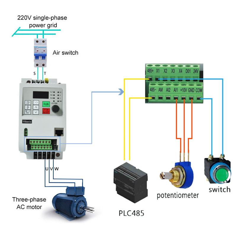 Adjustable Speed Drive - 220V Single Phase Input to 3 Phase Output Frequency Converter, VFD for Precise Motor Control and Enhanced Efficiency in Various Applications