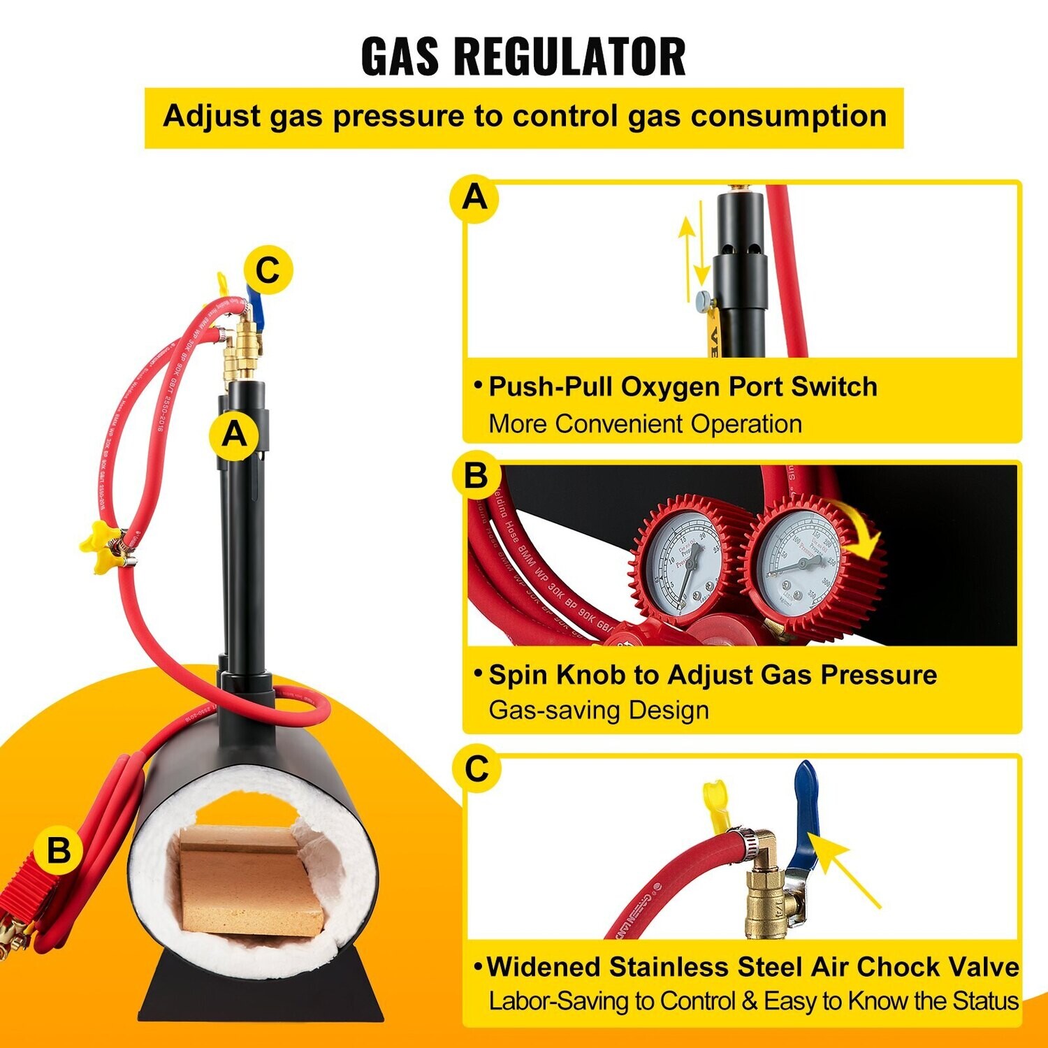 Portable Dual Gas Propane Forge Furnace Burners Metal Tool Making [ROUND]