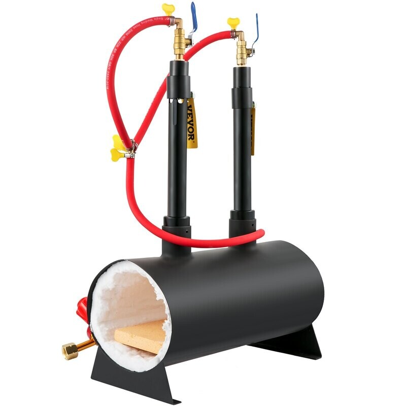 Portable Dual Gas Propane Forge Furnace Burners Metal Tool Making [ROUND]