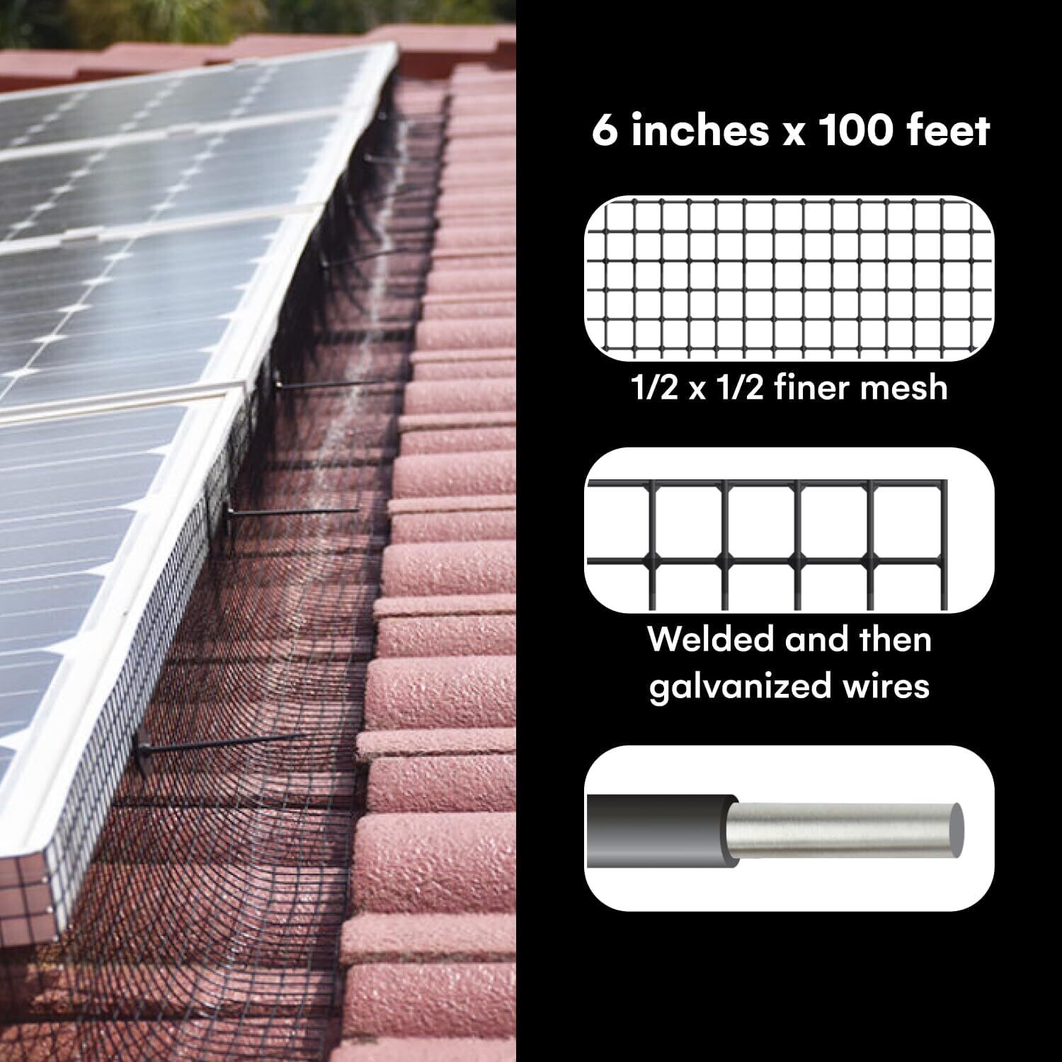Solar Panel Wire Mesh Critter Guard Kit
