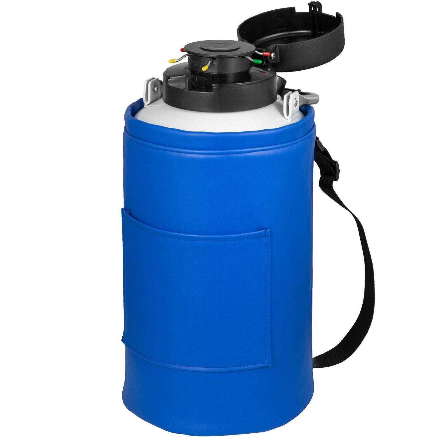 3L Liquid Nitrogen Container - Cryogenic Tank with 6 Canisters for LN2 Storage - Durable Dewar with Straps for Laboratory Use and Cryogenic Applications