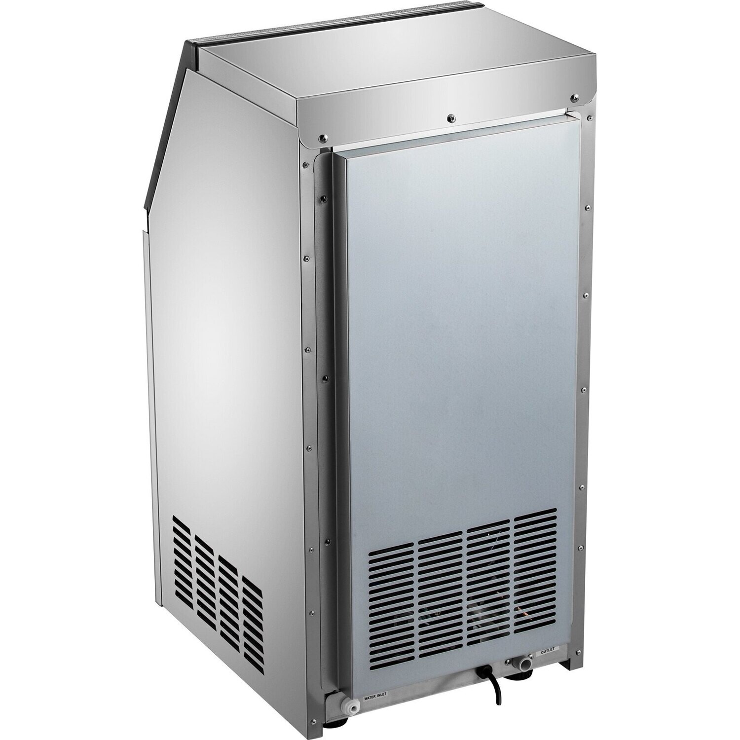 Commercial 50KG Ice Cube Maker Machine, Digital Control Refrigeration 110LBS/24H for Bar, Home, and Supermarkets, Stainless Steel