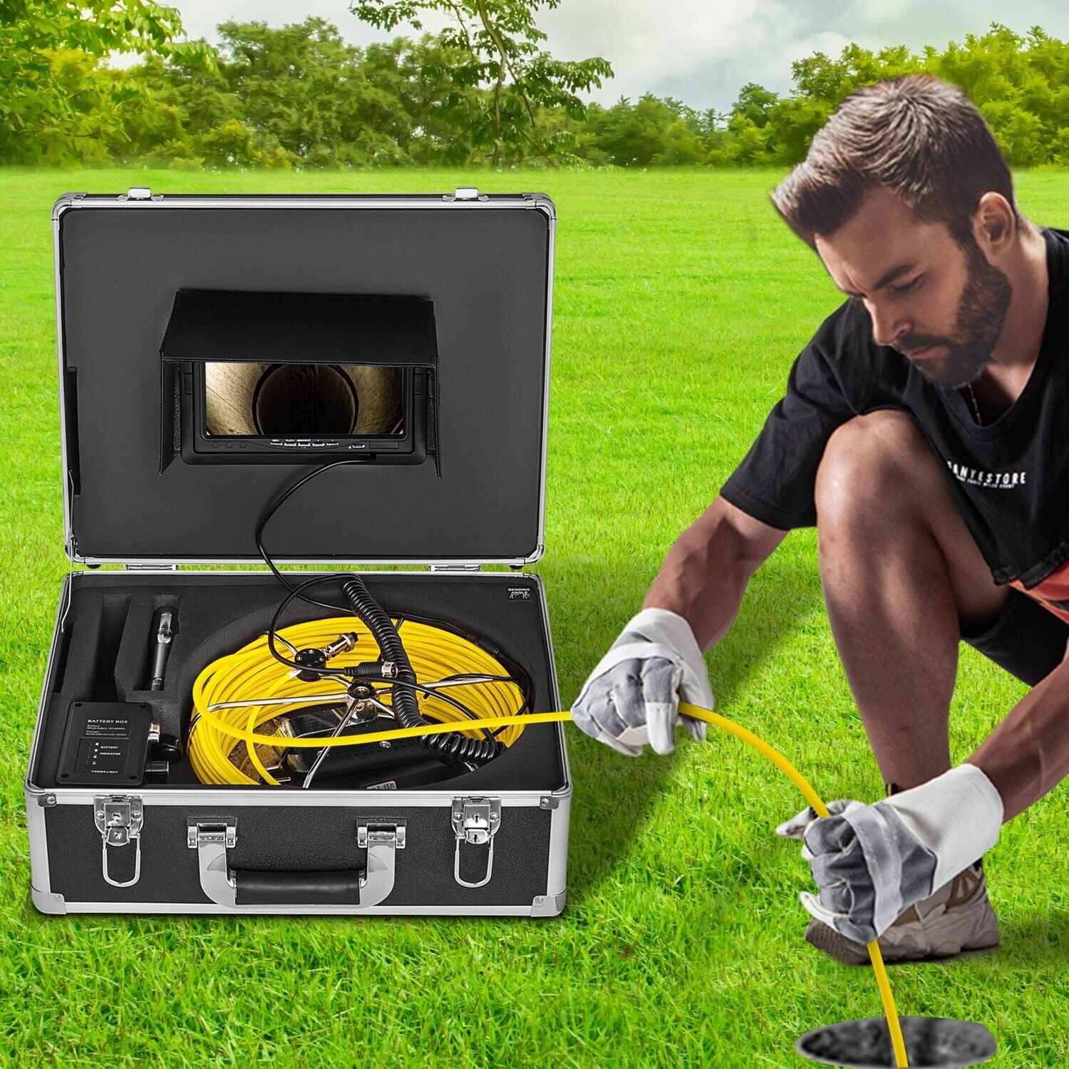Pipeline Drain Inspection System Video Camera Inspection Kit + 8G SD Card