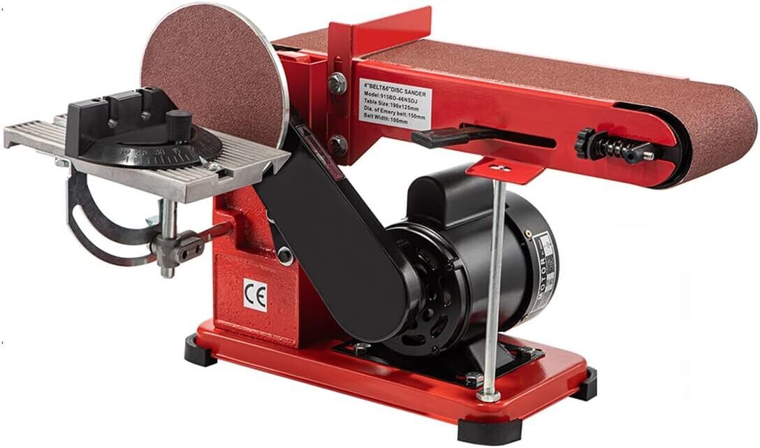 1420 r/min Adjustable Electric Bench belt sander 4" x 36" and 6" + 4 Rubber Foot Pad & Disc Combo