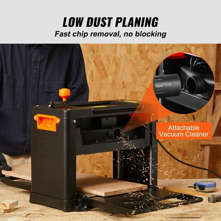 Woodworking Thickness Planer 13-Inch Two-Speed Three-Blade 15-Amp,  2 x planer blades thickness planer Max. cutting depth 0.3cm Max. cutting thickness 15cm planer Ideal for woodworking for carpenters,