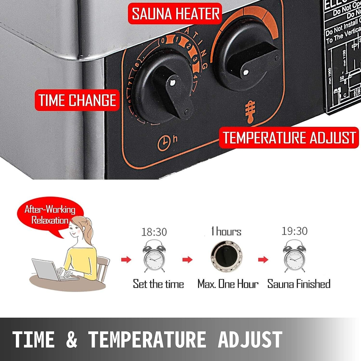 Adjustable 8kW Wet &amp; Dry Heater Stove - Durable Temperature Control with Internal System for Efficient Heating and Versatile Use