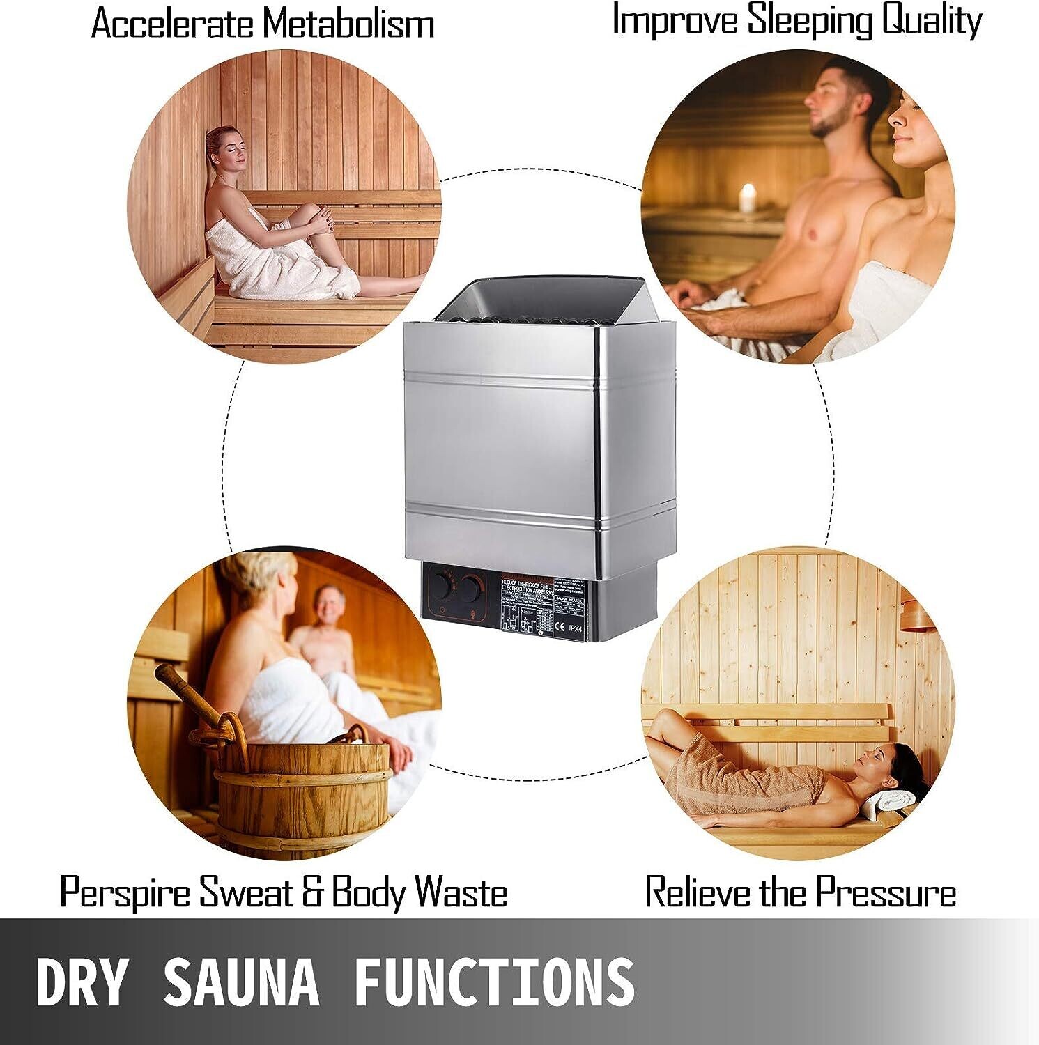 Adjustable 8kW Wet &amp; Dry Heater Stove - Durable Temperature Control with Internal System for Efficient Heating and Versatile Use