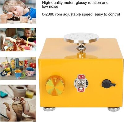 Manual Ceramic Clay Machine 30w Mini Pottery Wheel Machine 2000rpm Yellow