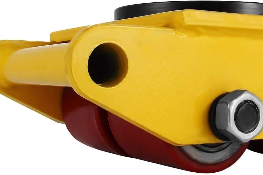 6t Yellow Dolly Skate Industrial Machinery Mover with 360° Rotation - Heavy-Duty Capacity of 13,200 lbs for Easy Equipment Transport