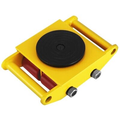 6t Yellow Dolly Skate Industrial Machinery Mover with 360° Rotation - Heavy-Duty Capacity of 13,200 lbs for Easy Equipment Transport