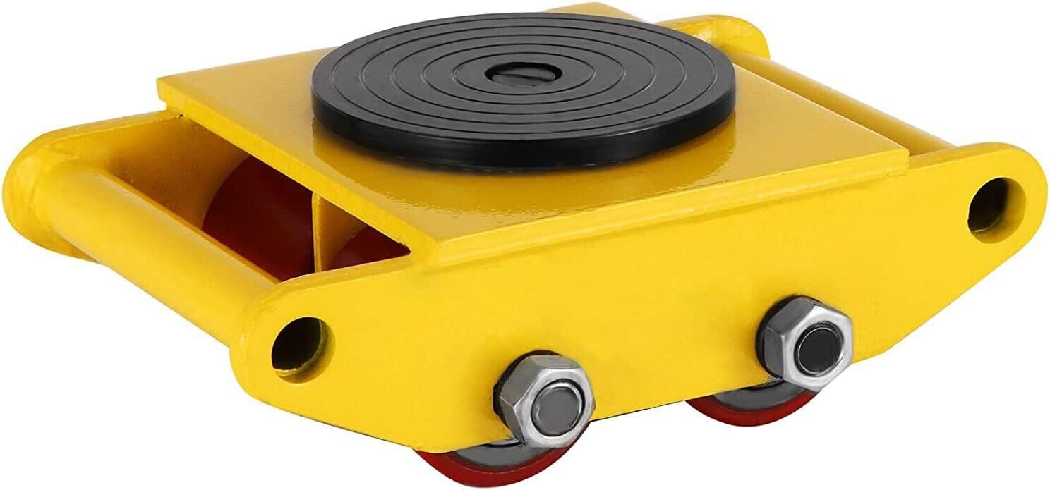 6t Yellow Dolly Skate Industrial Machinery Mover with 360° Rotation - Heavy-Duty Capacity of 13,200 lbs for Easy Equipment Transport