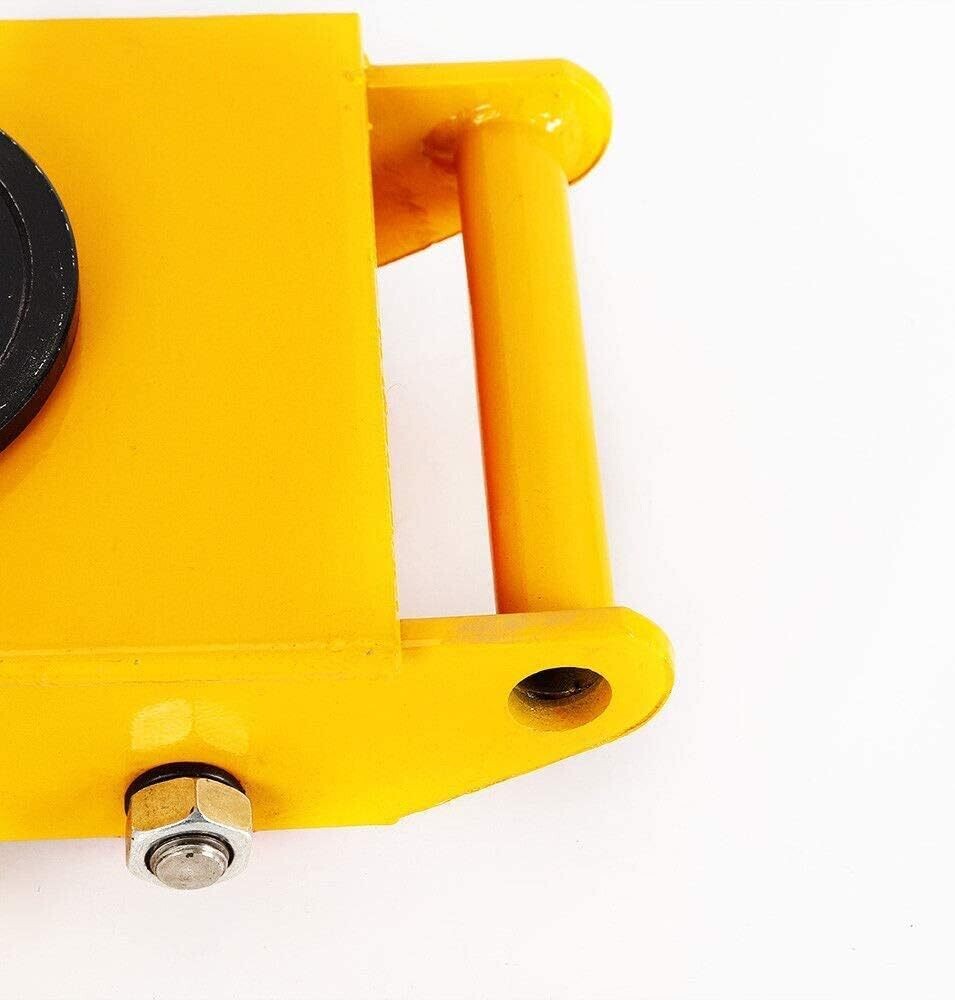 6t Yellow Dolly Skate Industrial Machinery Mover with 360° Rotation - Heavy-Duty Capacity of 13,200 lbs for Easy Equipment Transport