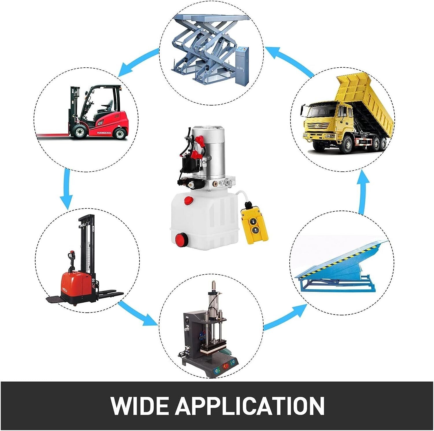 Dump Trailer Lifting Remote Crane – 4 Quart Single Acting Hydraulic Pump for Efficient Lifting and Tipping Operations