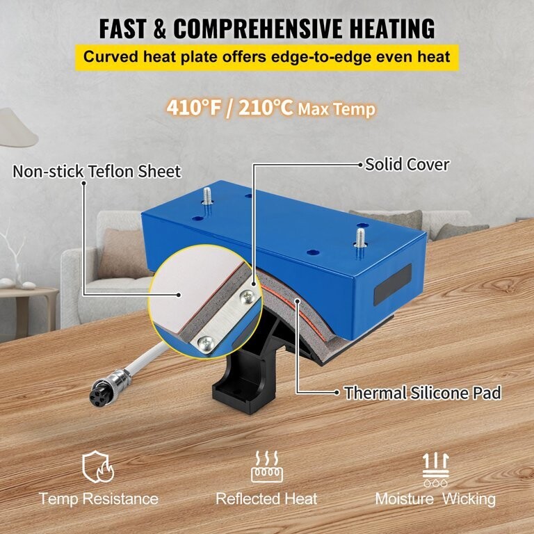 6x3in Hat Heat Press Attachment - Silica Gel Cap Press Pad for Smooth and Even Heat Transfer on Hats and Caps