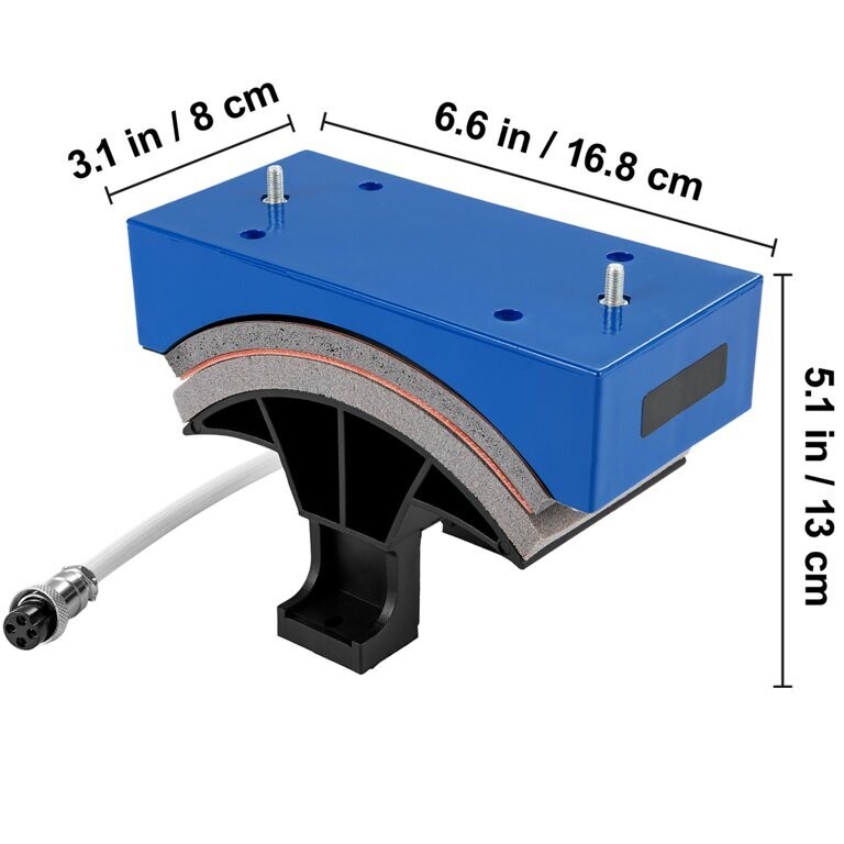6x3in Hat Heat Press Attachment - Silica Gel Cap Press Pad for Smooth and Even Heat Transfer on Hats and Caps