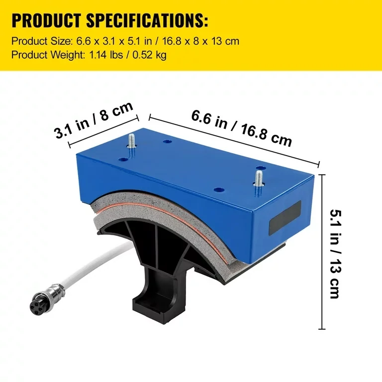 6x3in Hat Heat Press Attachment - Silica Gel Cap Press Pad for Smooth and Even Heat Transfer on Hats and Caps