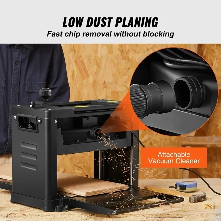Thickness Planer, Single Speed Low Noise for Wood Material Removal of Hard &amp; Soft Wood