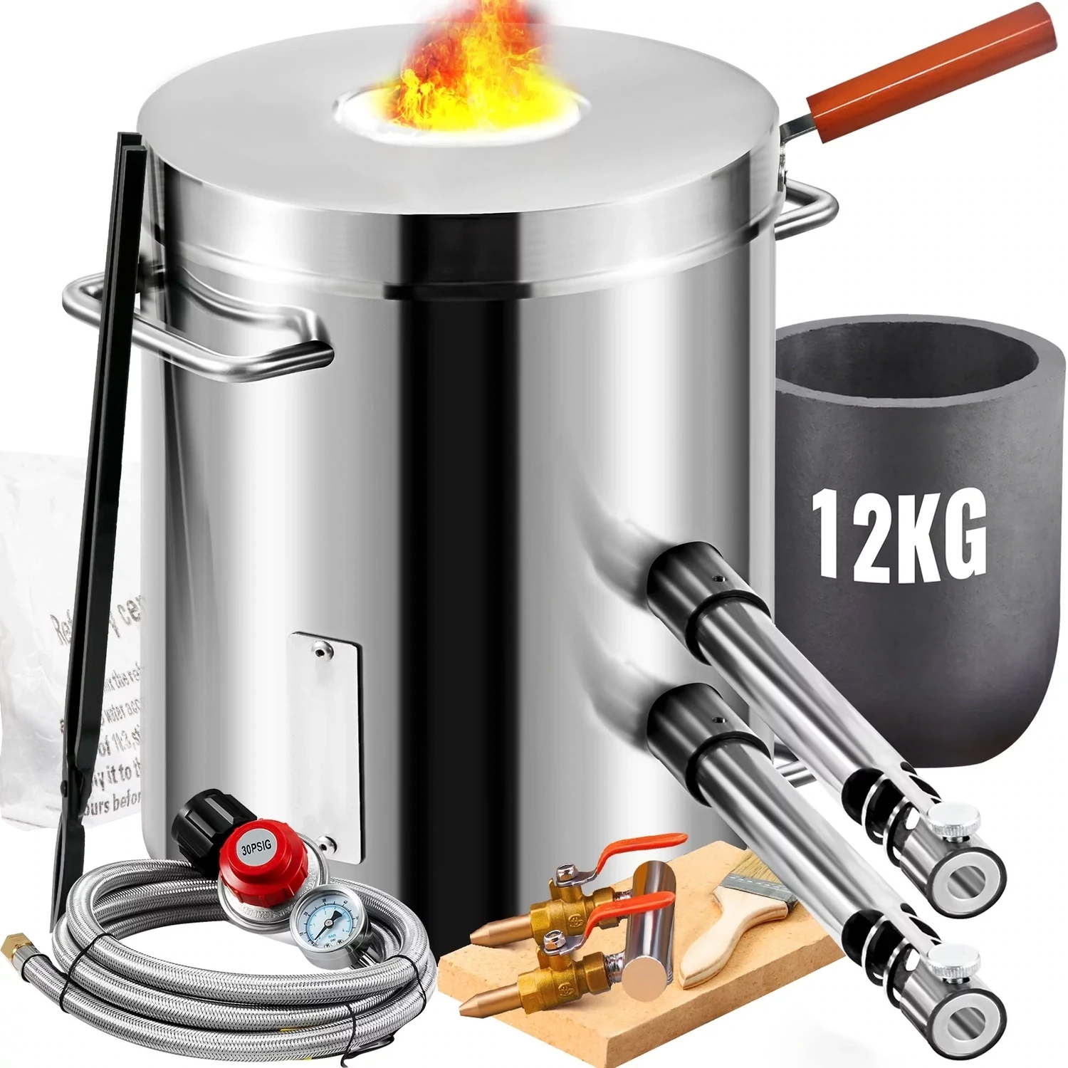 Melting Furnace Kit with Double Burners for 12KG of Propane