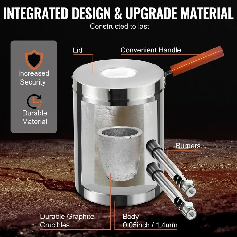 Melting Furnace Kit with Double Burners for 12KG of Propane