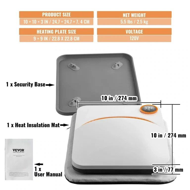 Portable Easy Press Sublimation Transfer DIY T-shirt Heat Press Machine