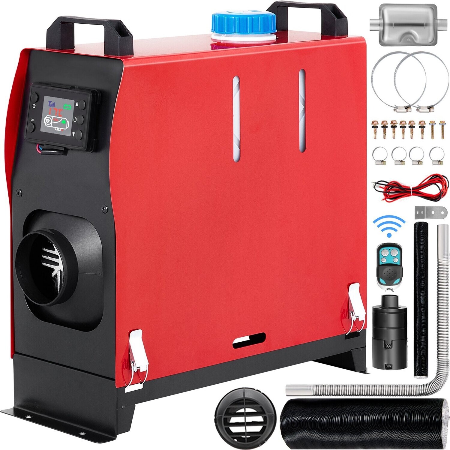 12V Diesel Air Heater with LCD Switch and Remote Control – 1 Air Outlet for RV, Truck, Bus, Car, SUV, and Caravan