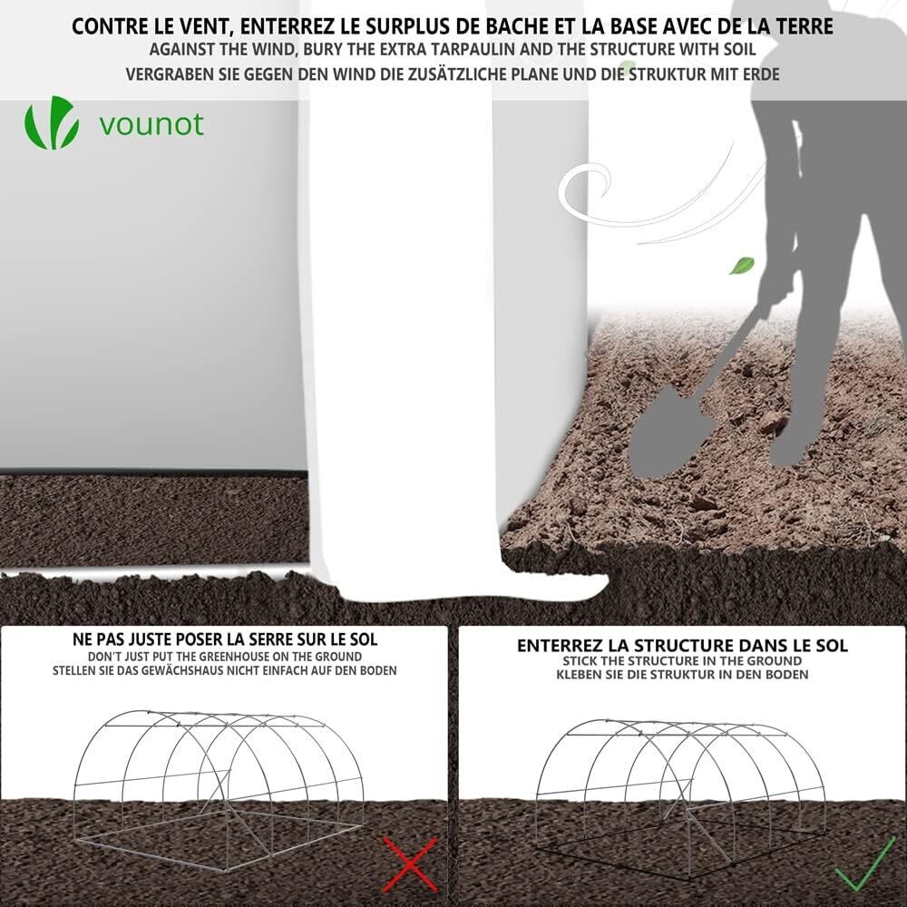 Polytunnel Greenhouse 4x3x2m 12m² Poly Tunnels Gardening Walk