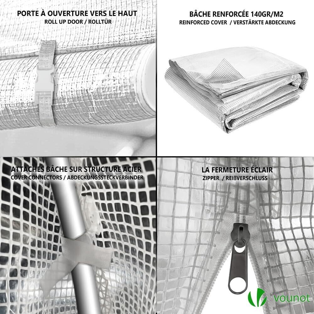 Polytunnel Greenhouse 4x3x2m 12m² Poly Tunnels Gardening Walk