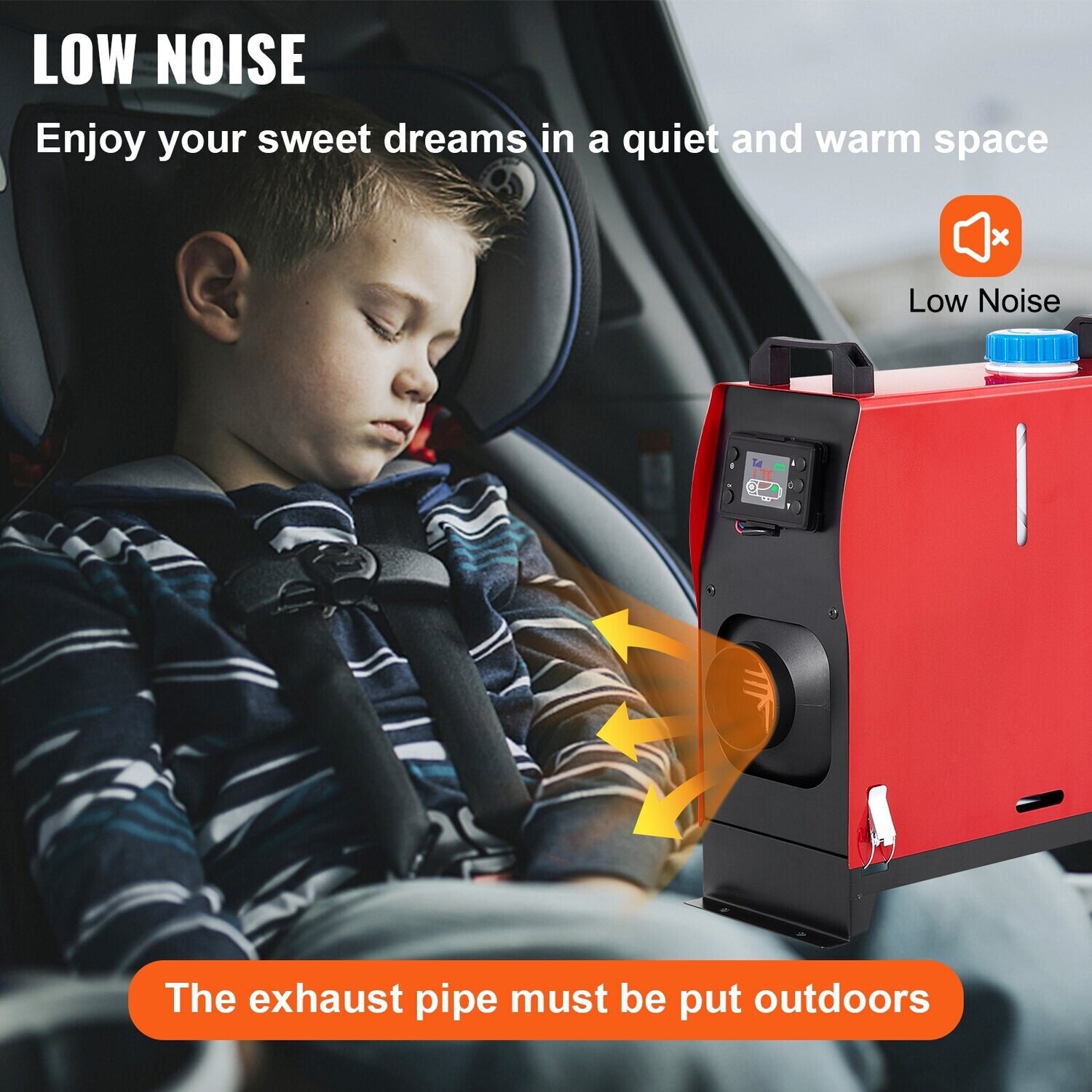 12V Diesel Air Heater with LCD Switch and Remote Control – 1 Air Outlet for RV, Truck, Bus, Car, SUV, and Caravan